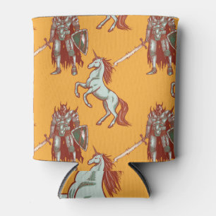 Rafraîchisseur Pour Canette Chevalier médiéval, licorne, imaginaire motif sans