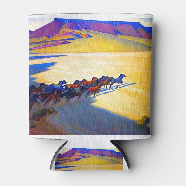 Rafraîchisseur Pour Canette Chevaux sauvages Maynard Dixon (Devant)