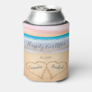 Rafraîchisseur Pour Canette Chic Blush Pink Beach Mariage 2 Coeurs