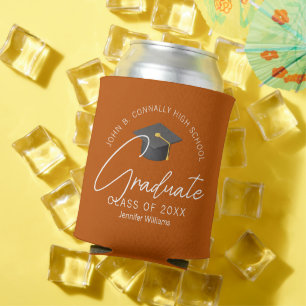 Rafraîchisseur Pour Canette Chic Burnt Orange Graduate Custom Graduate Party
