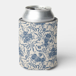 Rafraîchisseur Pour Canette Chic Modern Vintage Ivory Navy Bleu Floral