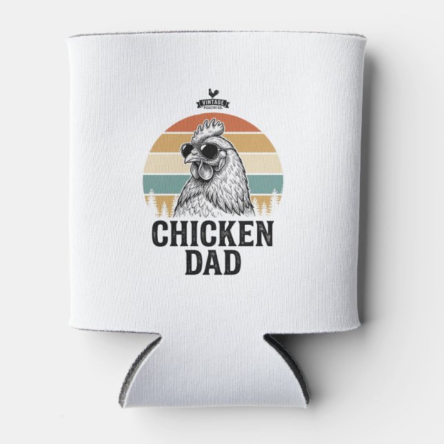 Rafraîchisseur Pour Canette Chicken Dad Vintage Sunset Funny Chicken Lover Shi (Devant)