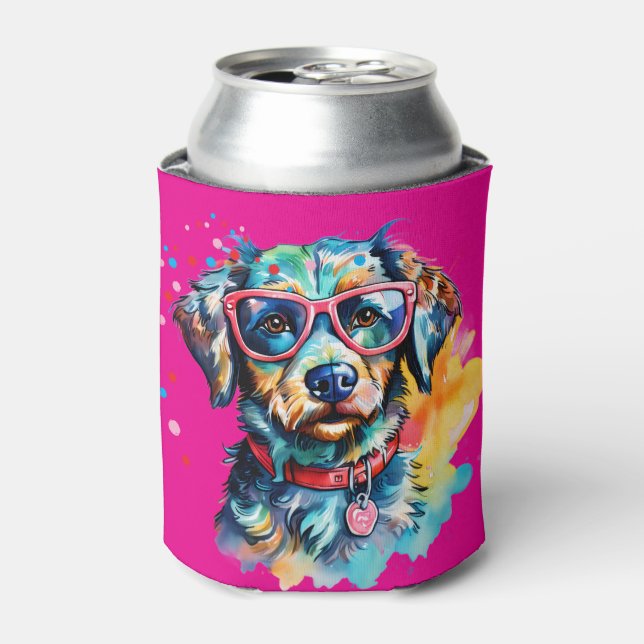 Rafraîchisseur Pour Canette Chien avec des lunettes (Can devant)