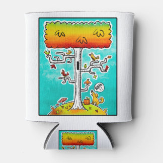 Rafraîchisseur Pour Canette Chien Barre d'automne Birch Tree avec oiseaux