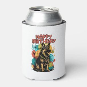Rafraîchisseur Pour Canette Chien berger allemand joyeux fête d'anniversaire S