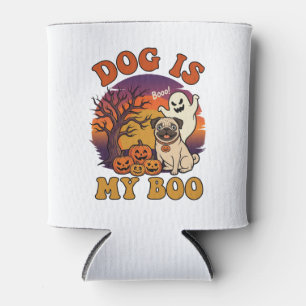 Rafraîchisseur Pour Canette Chien est Boo Halloween Pug Fantôme Citrouilles_1