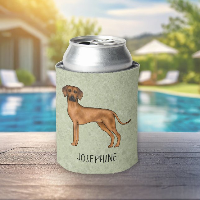 Rafraîchisseur Pour Canette Chien Lion Marron Rhodesian Ridgeback Avec Nom Ver (Please note: This image is a digital mockup.)