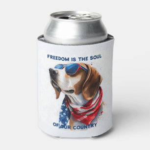 Rafraîchisseur Pour Canette Chien patriotique 4 juillet