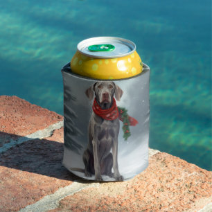 Rafraîchisseur Pour Canette Chien Weimaraner à Noël de neige