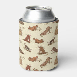 Rafraîchisseur Pour Canette Chiens de fouille - motif de vacances de plage.
