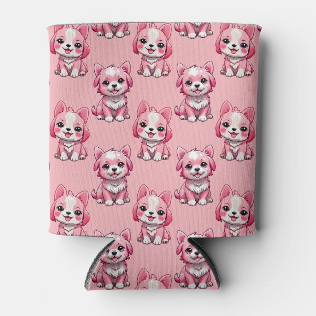 Rafraîchisseur Pour Canette Chiens roses mignons (Devant)