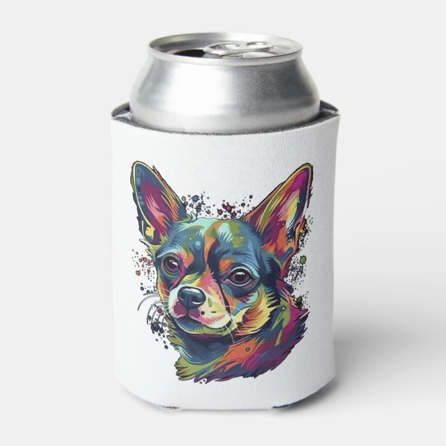 Rafraîchisseur Pour Canette Chihuahua peinture Abstraite couleur mignonne chie (Can devant)