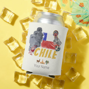 Rafraîchisseur Pour Canette Chili Pavillon Vintage de l'île de Pâques et Alpac