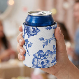 Rafraîchisseur Pour Canette Chinoiserie bleu poussiéreux