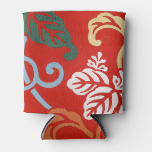 Rafraîchisseur Pour Canette Chinoiserie Rouge Floral Hawaïen Kimono Japonais