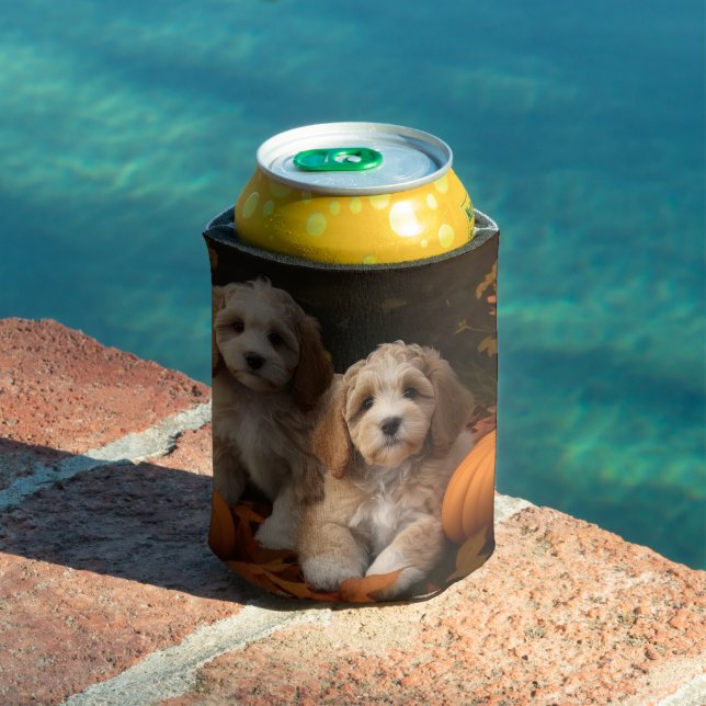 Rafraîchisseur Pour Canette Chiots Cockapoo Délice d'Automne Citrouille  (Piscine in situ)