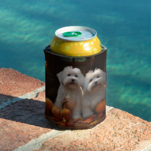 Rafraîchisseur Pour Canette Chiots Coton De Tulear Délice d'Automne Citrouille