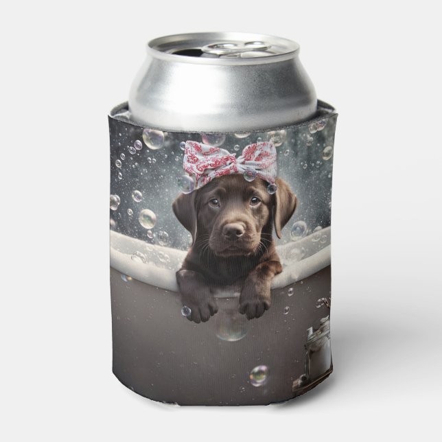 Rafraîchisseur Pour Canette Chiots Labrador au Chocolat Spa Mignon (Can devant)