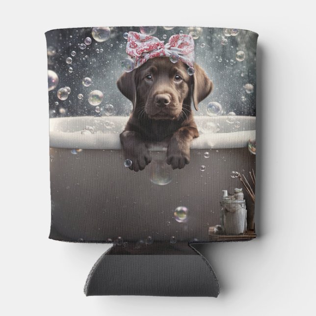 Rafraîchisseur Pour Canette Chiots Labrador Chocolat Spa Mignon (Dos)