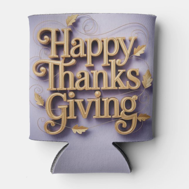 Rafraîchisseur Pour Canette Chope à bière Joyeux Thanksgiving (Devant)