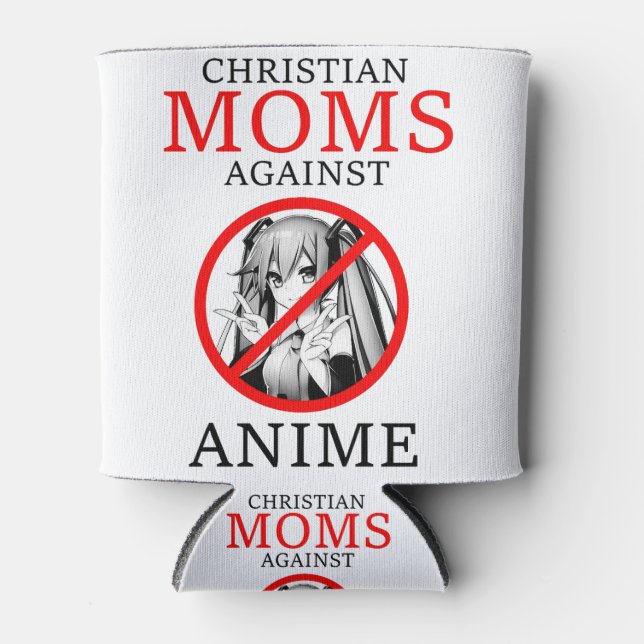 Rafraîchisseur Pour Canette Christian Moms contre Anime Funny Meme (Devant)