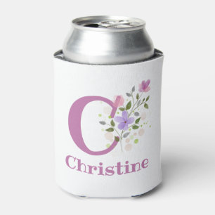 Rafraîchisseur Pour Canette Christine Nom avec un motif floral