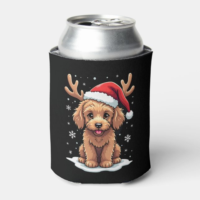 Rafraîchisseur Pour Canette Christmas Goldendoodle Dog Reindeer Holiday Doodle (Can devant)