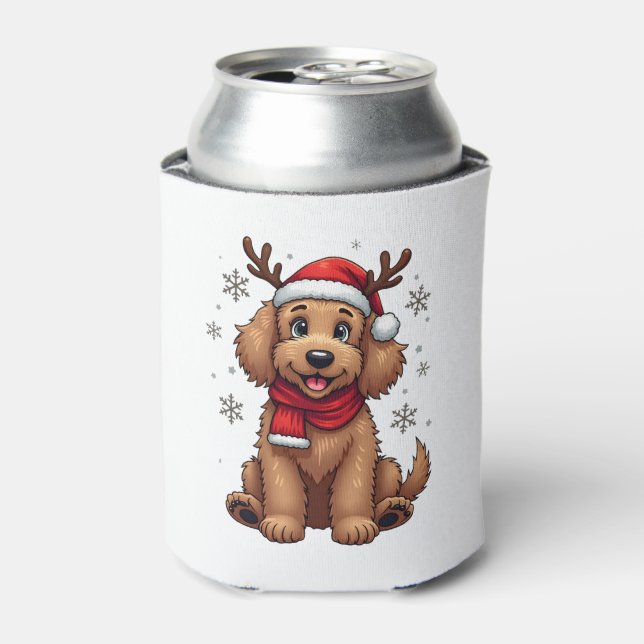 Rafraîchisseur Pour Canette Christmas Goldendoodle Dog Reindeer Holiday Doodle (Can devant)
