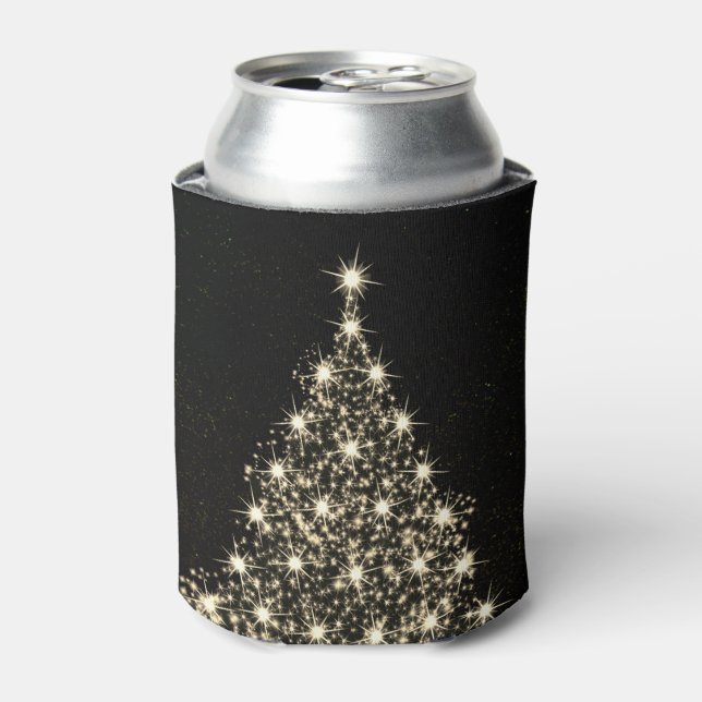 Rafraîchisseur Pour Canette Christmas Party Golden Shiny Tree Winter Black (Can devant)