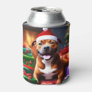 Rafraîchisseur Pour Canette Christmas Staffordshire Bull Terrier