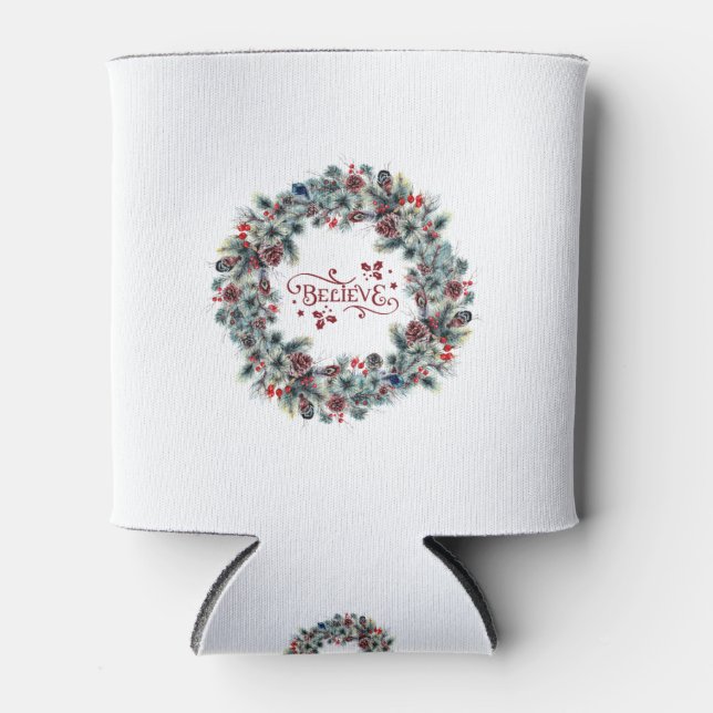 Rafraîchisseur Pour Canette Christmas Wreath CROIRE Typographie (Devant)