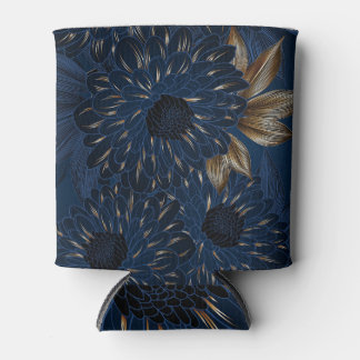 Rafraîchisseur Pour Canette Chrysanthèmes dessinés à la main, motif floral élé