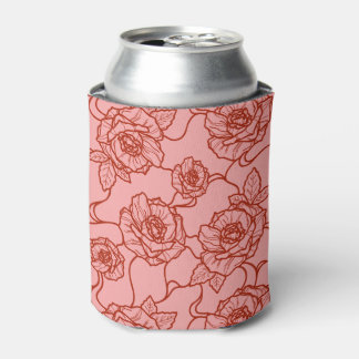 Rafraîchisseur Pour Canette Chuchotements de Rose, Motif Floral à Lignes Éléga