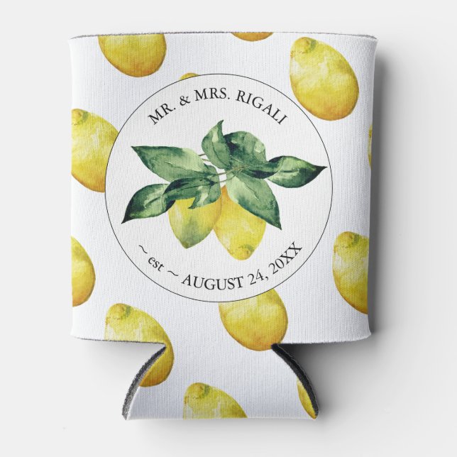 Rafraîchisseur Pour Canette Citron Motif Personnalisé Mariage Can Coolers (Devant)