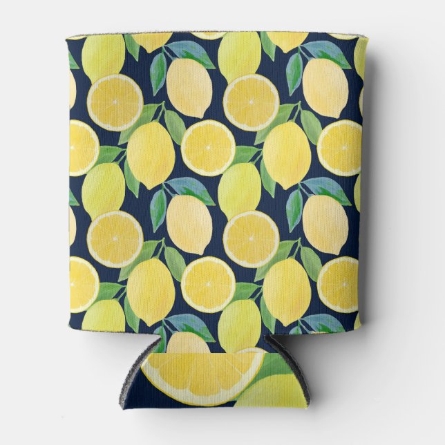 Rafraîchisseur Pour Canette Citrons aquarelle : Illustration Motif fraîche (Devant)