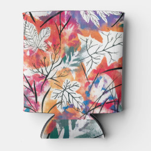 Rafraîchisseur Pour Canette Citrons dessinés à la main, Motif Feuille bleu.