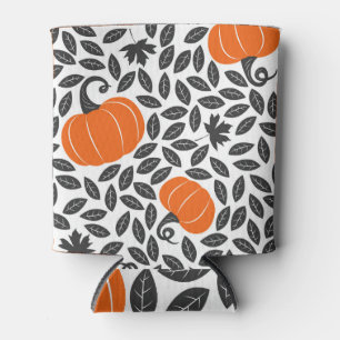 Rafraîchisseur Pour Canette Citrouille, feuille : mignon motif d'automne.