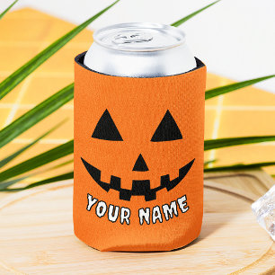 Rafraîchisseur Pour Canette Citrouille orange personnalisé Halloween Votre Nom