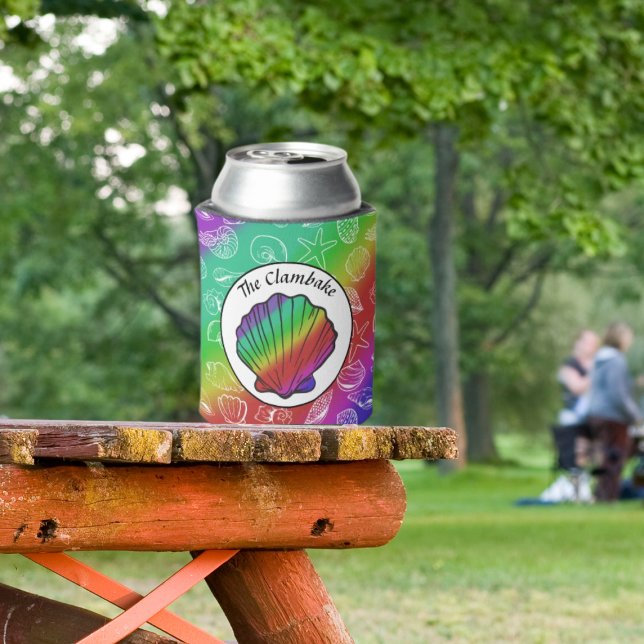 Rafraîchisseur Pour Canette Clambake Arc-en-ciel Clam Motif de mollusques (Créateur téléchargé)