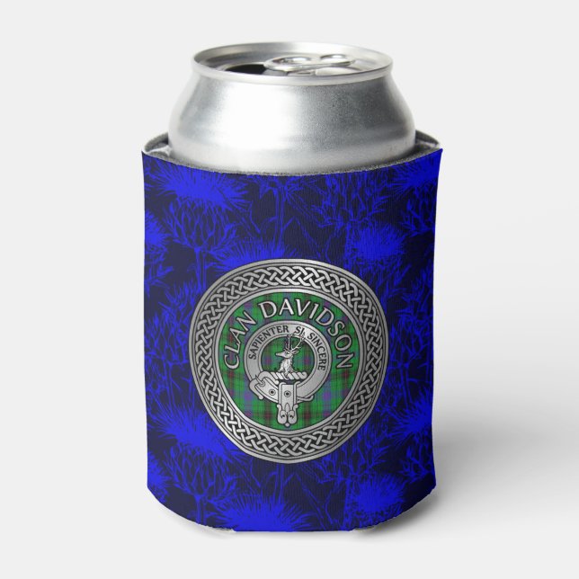 Rafraîchisseur Pour Canette Clan Davidson Crest & Tartan Knot (Can devant)