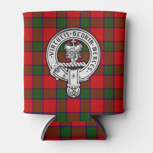 Rafraîchisseur Pour Canette Clan Donnachaidh (Robertson) Crest & Tartan (Devant)