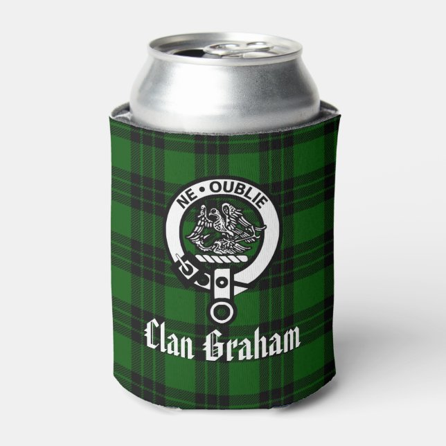 Rafraîchisseur Pour Canette Clan Graham Crest Badge et Tartan (Can devant)