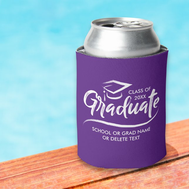 Rafraîchisseur Pour Canette Classe de diplôme de 20XX Votre couleur d'école pe (Créateur téléchargé)