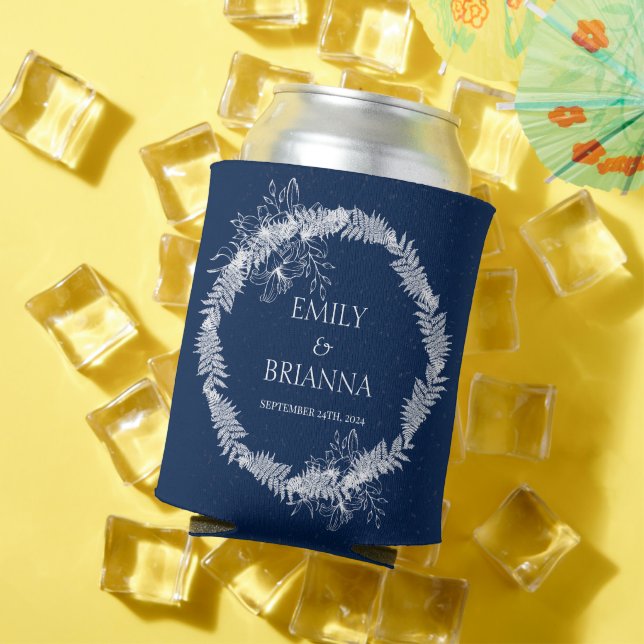 Rafraîchisseur Pour Canette Classic Elegant mariage bleu marine (Été in situ)