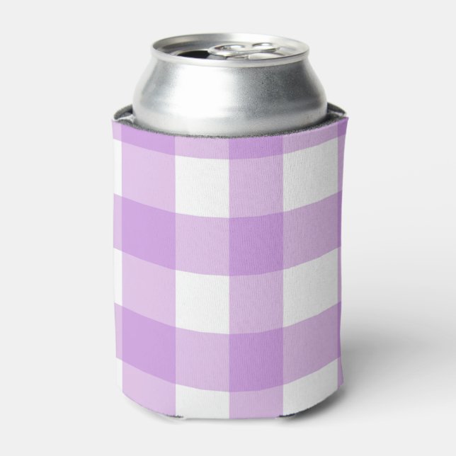 Rafraîchisseur Pour Canette Classic En vichy Vérifier Plaid Motif Lilac (Can devant)