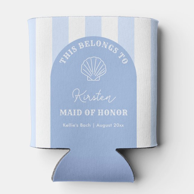 Rafraîchisseur Pour Canette Classy Coastal Noms individuels Bachelorette Party (Dos)