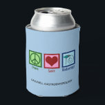Rafraîchisseur Pour Canette Clinique personnalisée Peace Love Endoscopy<br><div class="desc">Peace Love Endoscopy peut refroidir avec votre texte personnalisé. Un joli cadeau avec un signe de paix,  un coeur et un endoscope utilisés dans les procédures médicales pour désigner un patient.</div>