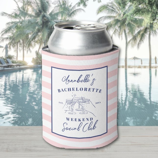 Rafraîchisseur Pour Canette Club Social du Week-end Enterrement de Vie de Jeun (Weekend Social Club Preppy Bachelorette Party Can Cooler)