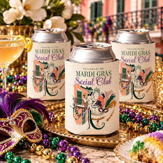Rafraîchisseur Pour Canette Club Social Mardi Gras Célébration de l'Alligator