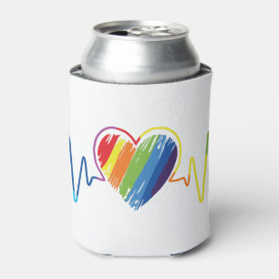 Rafraîchisseur Pour Canette Coeur arc-en-ciel Coeur Abstrait de scribble